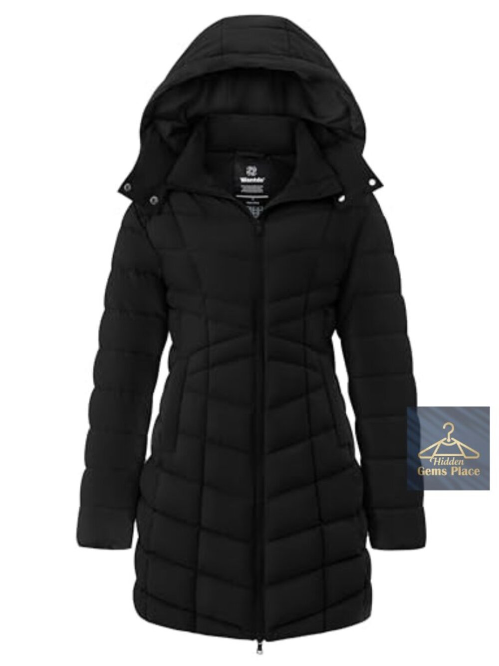 Women's Quilted Long Puffer Jacket Down Alternative Winter Coat Hooded